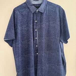 Navy 2xl Blue Patterned Men's Shirt
